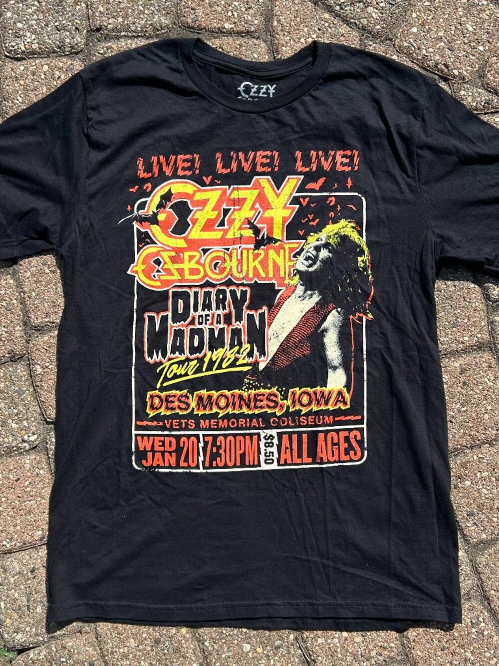 Ozzy Osbourne Diary of a Madman  remake T Shirt Sz M
